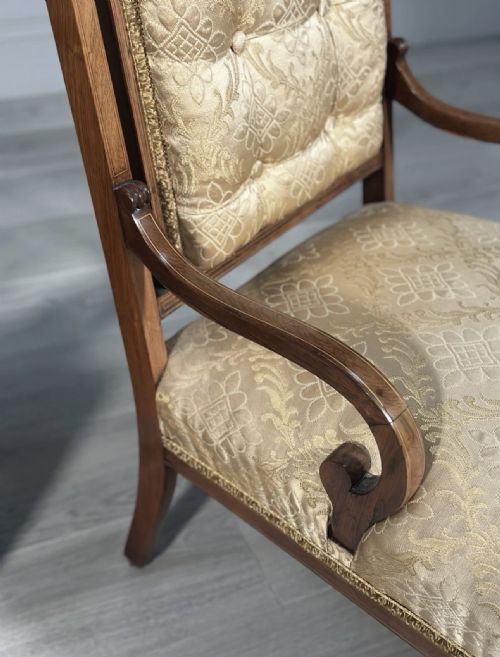 A PAIR OF HIS HERS INLAID ROSEWOOD ARMCHAIRS C1880 - ADDITIONAL PHOTO 10