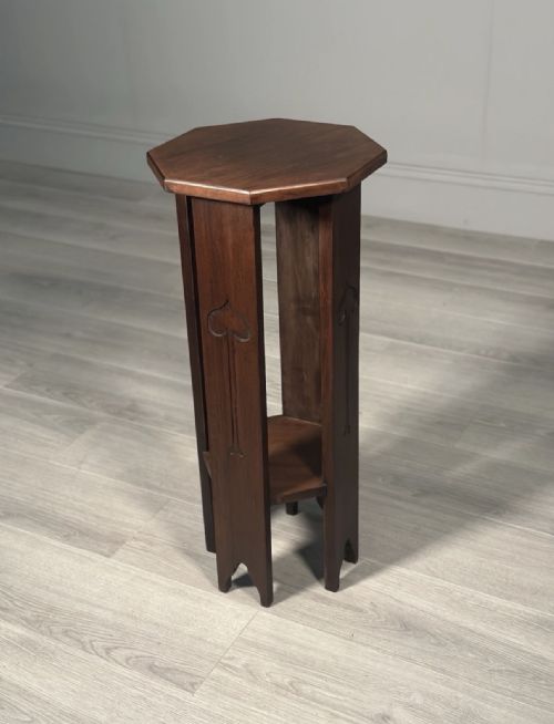 ARTS AND CRAFTS MAHOGANY PLANT STAND - ADDITIONAL PHOTO 1
