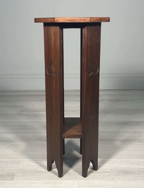 ARTS AND CRAFTS MAHOGANY PLANT STAND - ADDITIONAL PHOTO 2