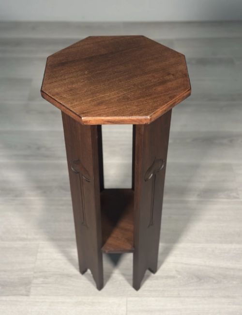 ARTS AND CRAFTS MAHOGANY PLANT STAND - ADDITIONAL PHOTO 4