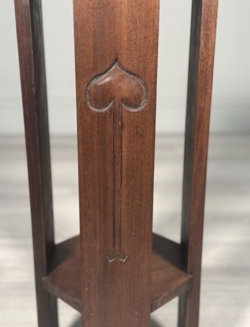 ARTS AND CRAFTS MAHOGANY PLANT STAND - ADDITIONAL PHOTO 6