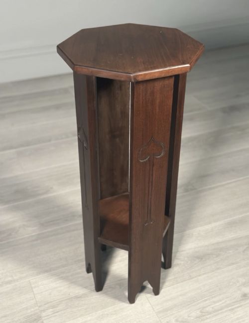 ARTS AND CRAFTS MAHOGANY PLANT STAND - ADDITIONAL PHOTO 7