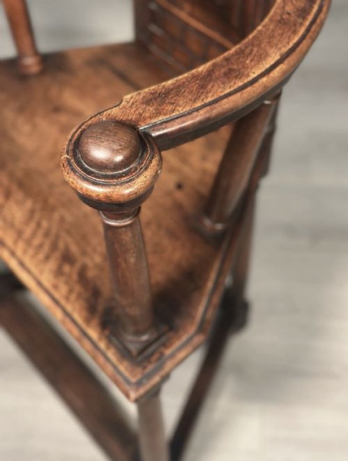 19TH CENTURY FRENCH CAQUETOIRE WALNUT ARMCHAIR - ADDITIONAL PHOTO 3