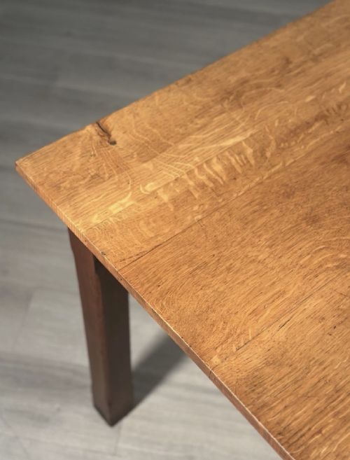 ANTIQUE GOLDEN OAK DINING TABLE C1910 - ADDITIONAL PHOTO 3