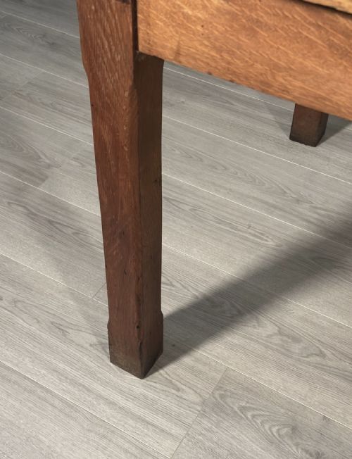 ANTIQUE GOLDEN OAK DINING TABLE C1910 - ADDITIONAL PHOTO 5