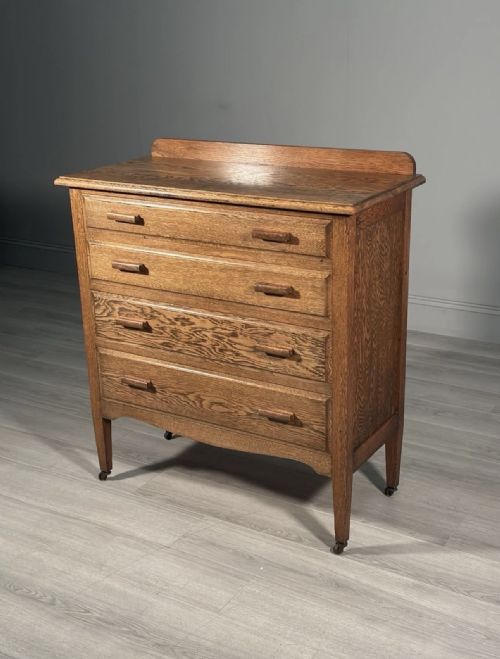 EDWARDIAN OAK CHEST OF DRAWERS - ADDITIONAL PHOTO 1