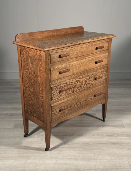 EDWARDIAN OAK CHEST OF DRAWERS - ADDITIONAL PHOTO 3