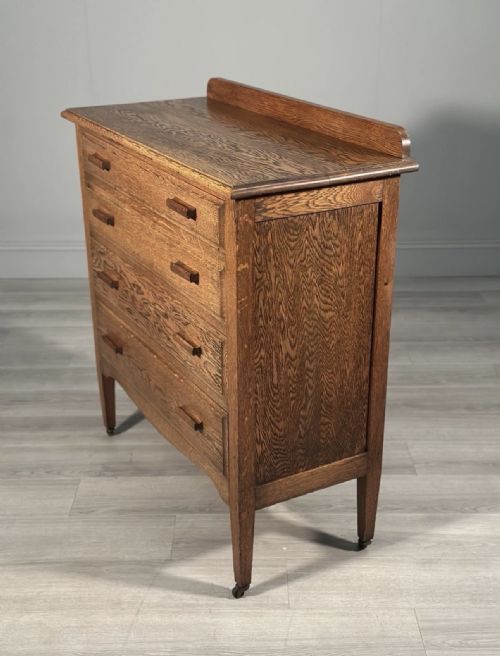 EDWARDIAN OAK CHEST OF DRAWERS - ADDITIONAL PHOTO 4