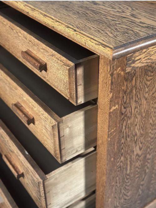 EDWARDIAN OAK CHEST OF DRAWERS - ADDITIONAL PHOTO 5