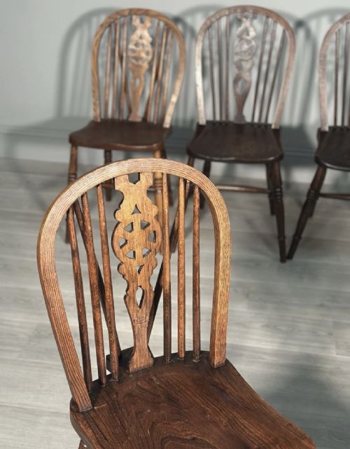 A SET OF 6 19TH CENTURY WHEELBACK DINING CHAIRS - ADDITIONAL PHOTO 2