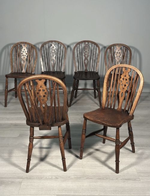 A SET OF 6 19TH CENTURY WHEELBACK DINING CHAIRS - ADDITIONAL PHOTO 4