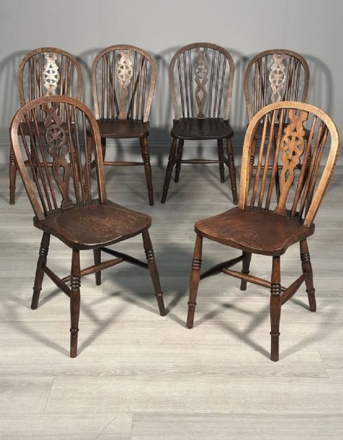A SET OF 6 19TH CENTURY WHEELBACK DINING CHAIRS - ADDITIONAL PHOTO 5