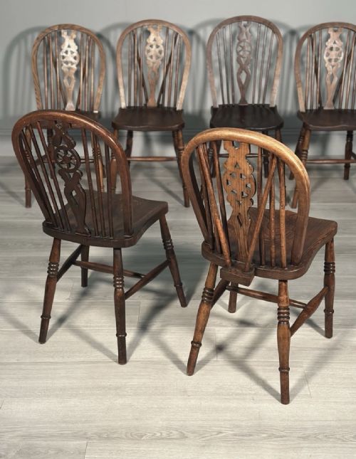 A SET OF 6 19TH CENTURY WHEELBACK DINING CHAIRS - ADDITIONAL PHOTO 6