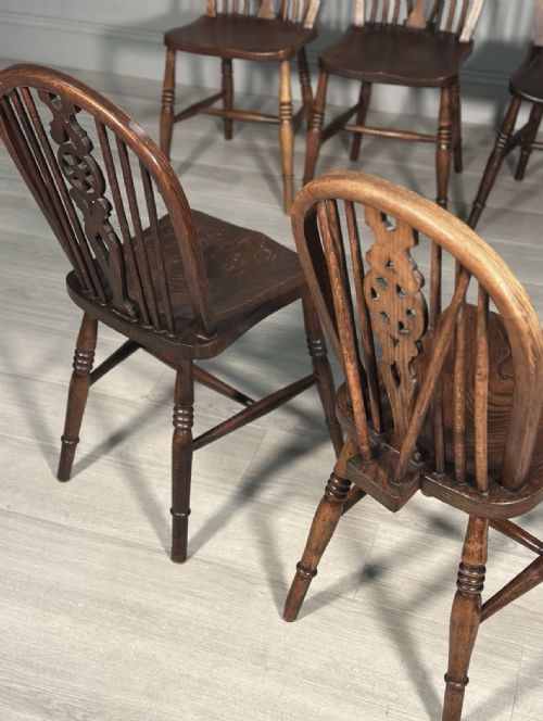 A SET OF 6 19TH CENTURY WHEELBACK DINING CHAIRS - ADDITIONAL PHOTO 7