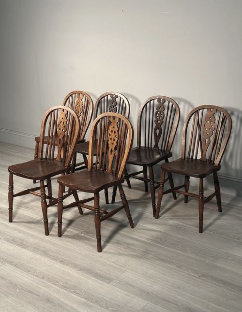 A SET OF 6 19TH CENTURY WHEELBACK DINING CHAIRS - ADDITIONAL PHOTO 11