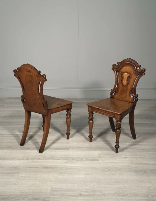 A PAIR OF OAK HALL CHAIRS C1860 - ADDITIONAL PHOTO 11
