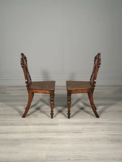 A PAIR OF OAK HALL CHAIRS C1860 - ADDITIONAL PHOTO 12