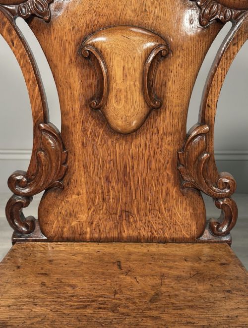 A PAIR OF OAK HALL CHAIRS C1860 - ADDITIONAL PHOTO 14