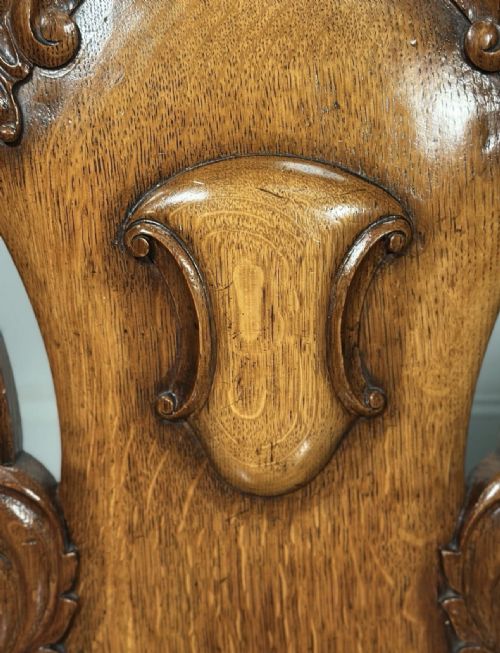 A PAIR OF OAK HALL CHAIRS C1860 - ADDITIONAL PHOTO 15