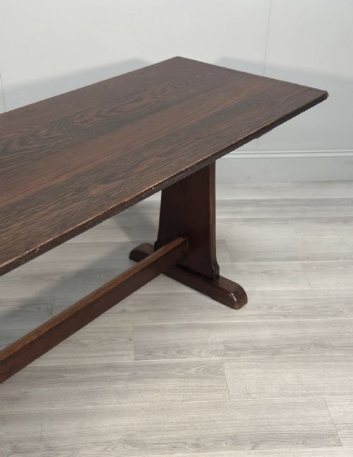 LARGE MILITARY ARTS CRAFTS OAK REFECTORY TABLE - ADDITIONAL PHOTO 3