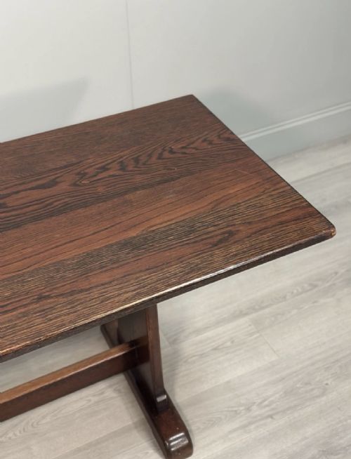 LARGE MILITARY ARTS CRAFTS OAK REFECTORY TABLE - ADDITIONAL PHOTO 5
