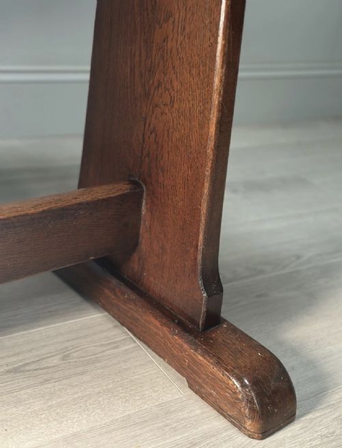 LARGE MILITARY ARTS CRAFTS OAK REFECTORY TABLE - ADDITIONAL PHOTO 9