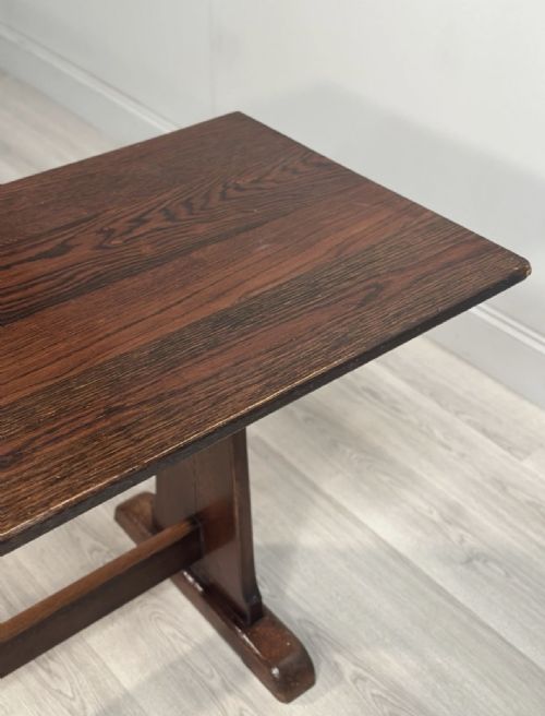 LARGE MILITARY ARTS CRAFTS OAK REFECTORY TABLE - ADDITIONAL PHOTO 14
