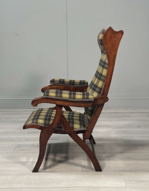 ANTIQUE FOLDING CAMPAIGN ARMCHAIR - ADDITIONAL PHOTO 4
