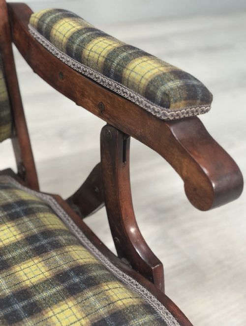 ANTIQUE FOLDING CAMPAIGN ARMCHAIR - ADDITIONAL PHOTO 8