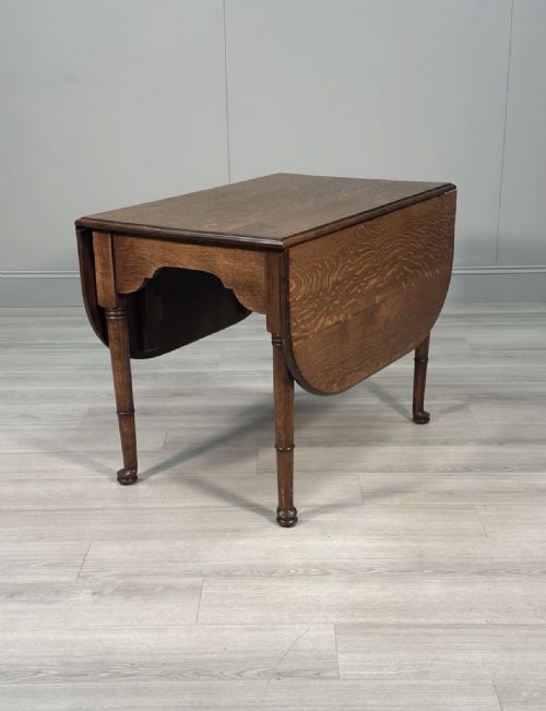 antique oak drop leaf dining table - CATEGORY: ANTIQUE TABLES - DATED EDWARDIAN