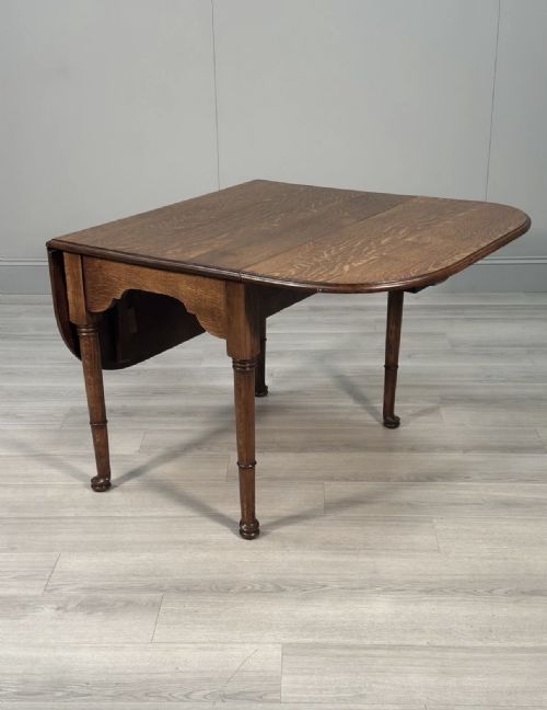 ANTIQUE OAK DROP LEAF DINING TABLE - ADDITIONAL PHOTO 1