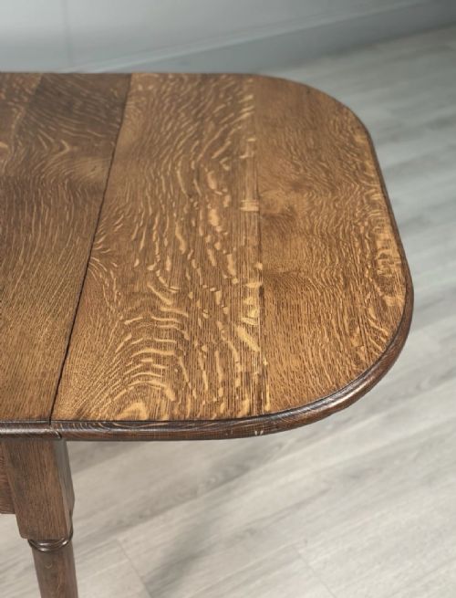 ANTIQUE OAK DROP LEAF DINING TABLE - ADDITIONAL PHOTO 4