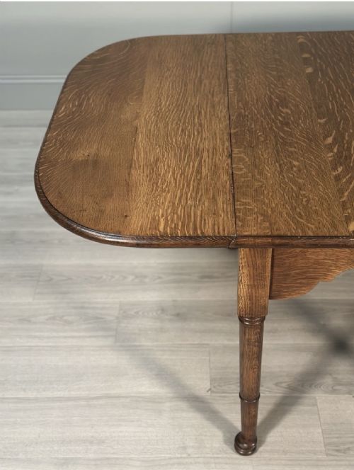 ANTIQUE OAK DROP LEAF DINING TABLE - ADDITIONAL PHOTO 7