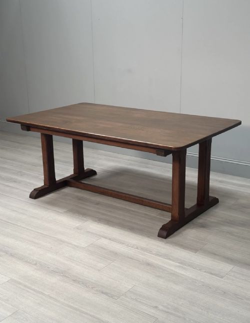 ARTS CRAFTS OAK REFECTORY TABLE - ADDITIONAL PHOTO 6