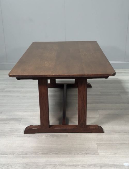 ARTS CRAFTS OAK REFECTORY TABLE - ADDITIONAL PHOTO 7