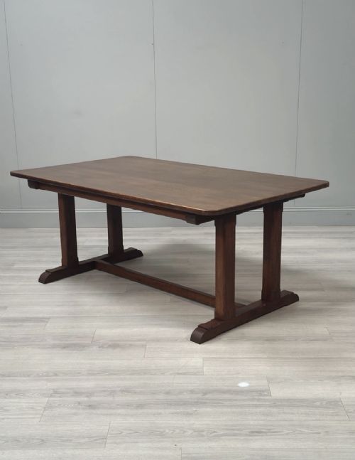 ARTS CRAFTS OAK REFECTORY TABLE - ADDITIONAL PHOTO 11