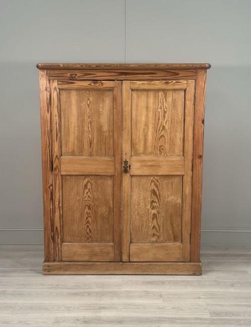 LARGE ANTIQUE PITCH PINE SCHOOL CUPBOARD - ADDITIONAL PHOTO 1