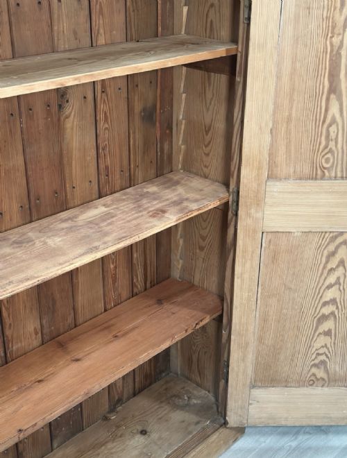 LARGE ANTIQUE PITCH PINE SCHOOL CUPBOARD - ADDITIONAL PHOTO 2
