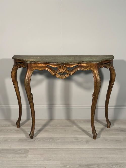 Rococo Style Carved Gilt Console Table