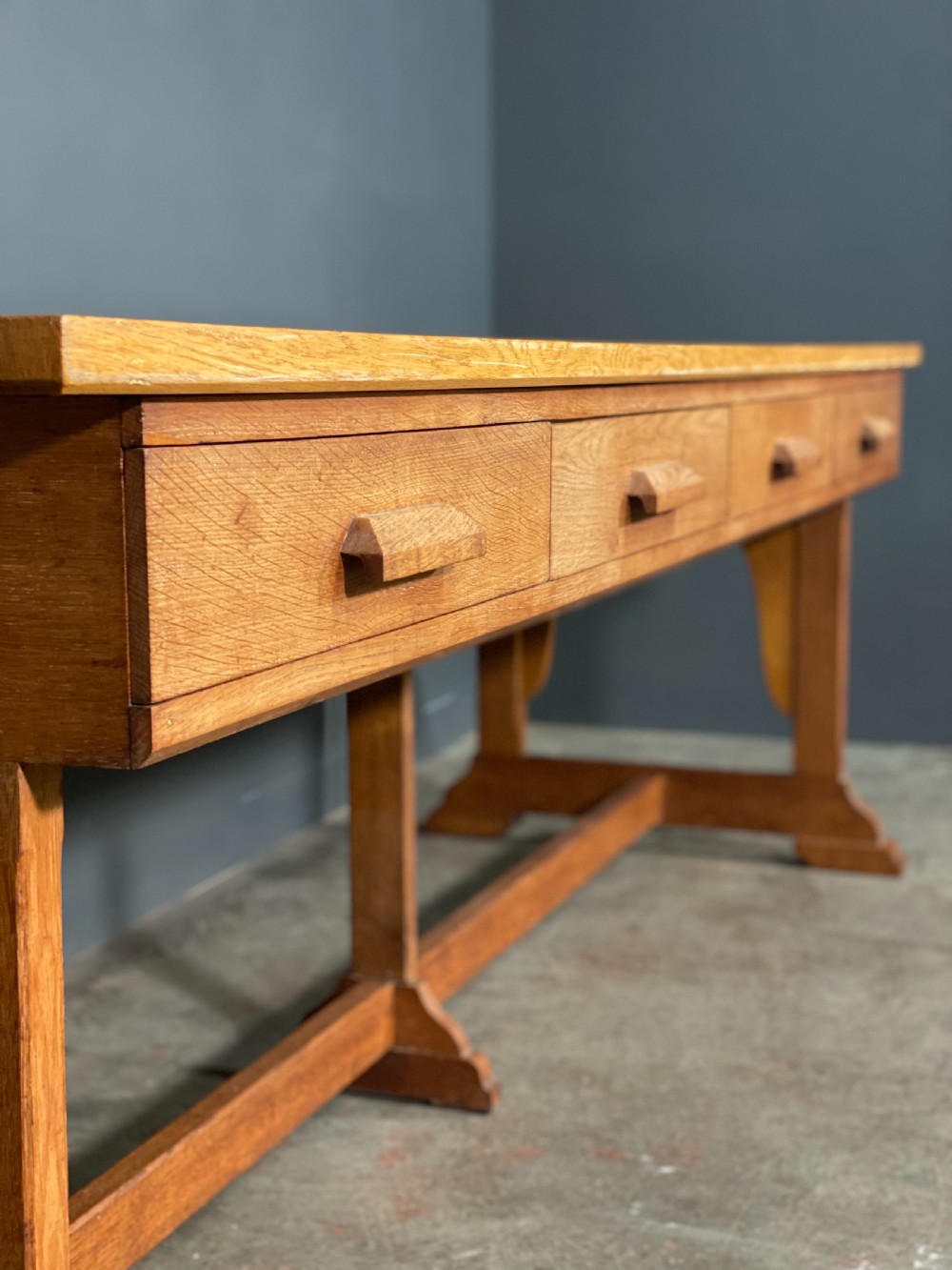 Large Oak Prep Centre Table c1930 View VIII