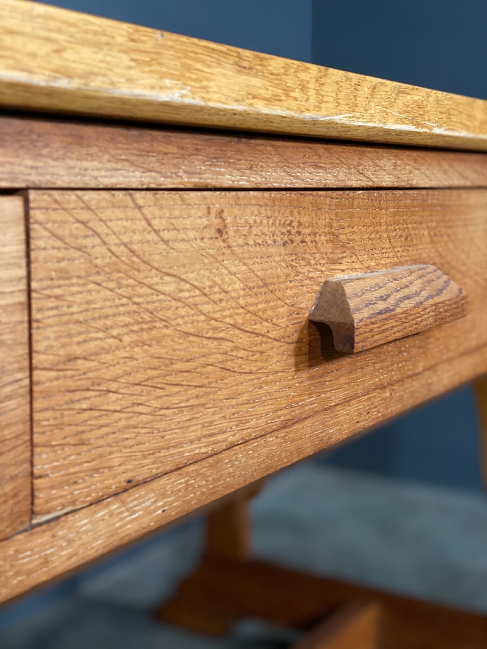 Large Oak Prep Centre Table c1930 View XI