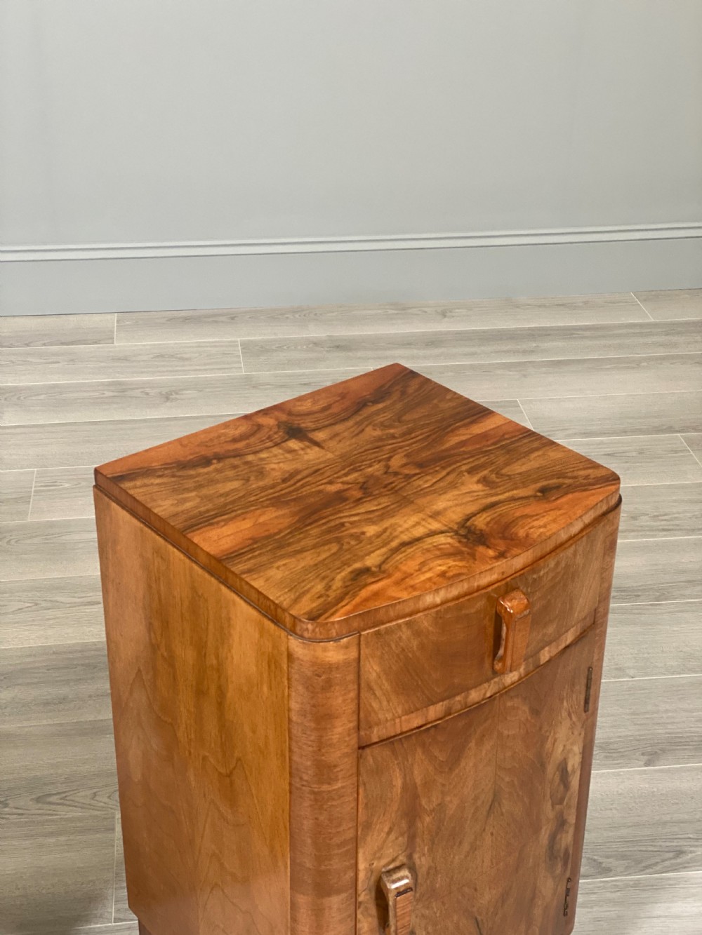 Pair Of Art Deco Burr Walnut Bedside Cabinets View III