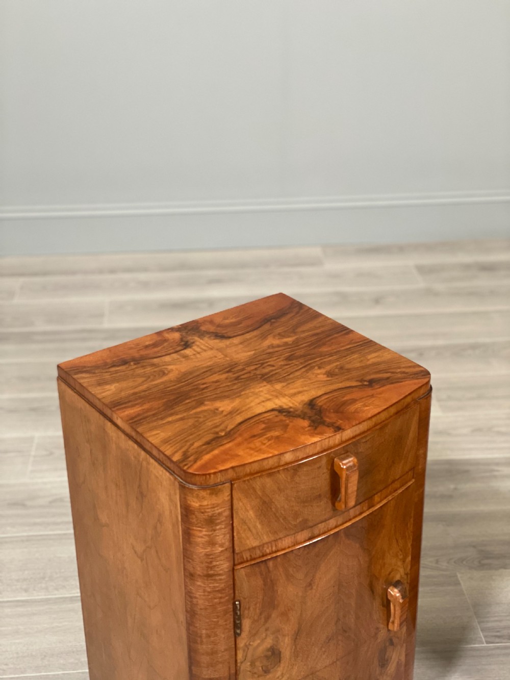 Pair Of Art Deco Burr Walnut Bedside Cabinets View IV