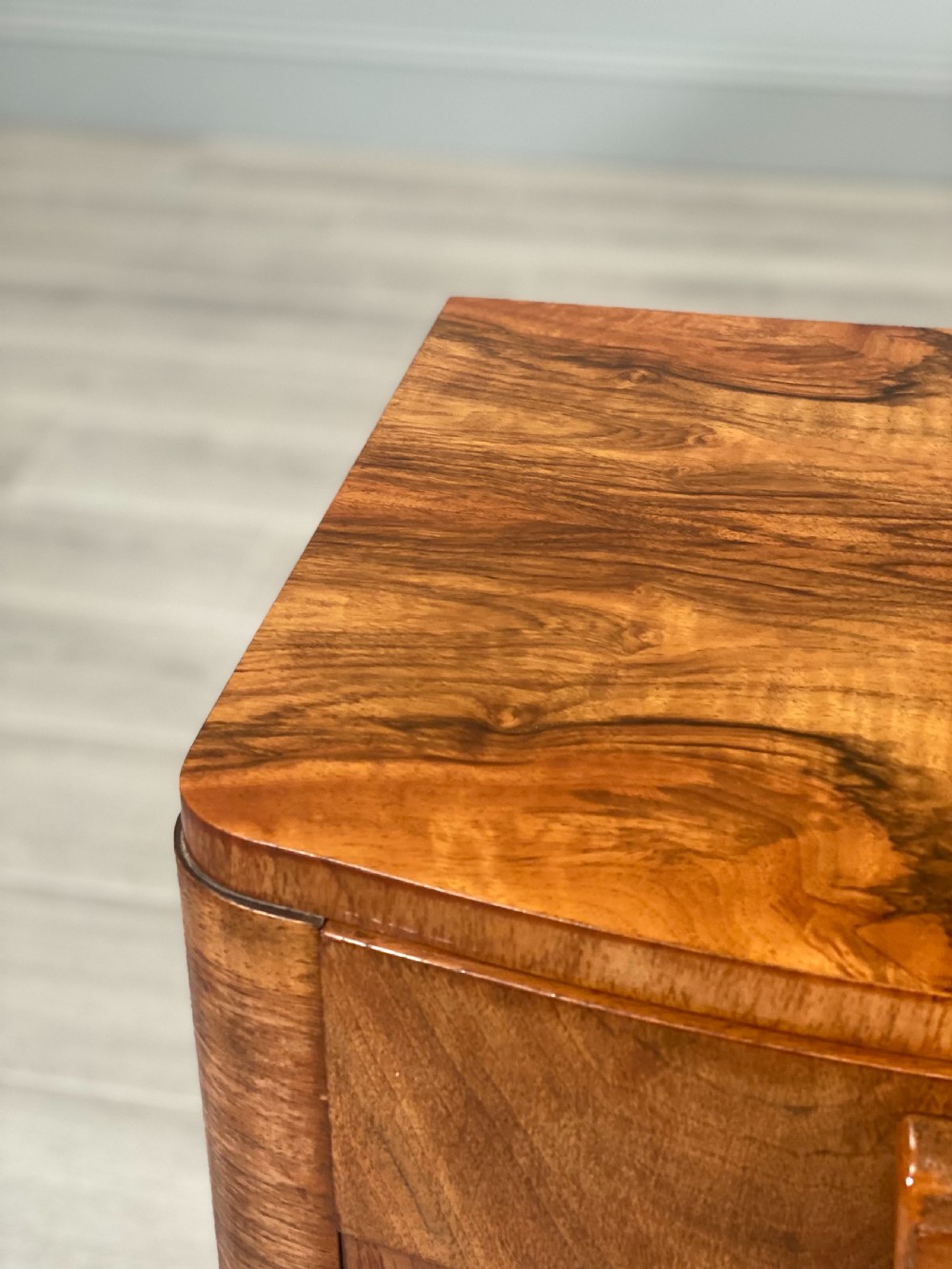 Pair Of Art Deco Burr Walnut Bedside Cabinets View X