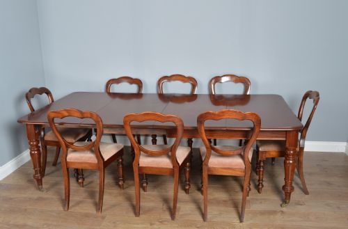 Early Victorian Extending Dining Table and 8 Victorian Chairs