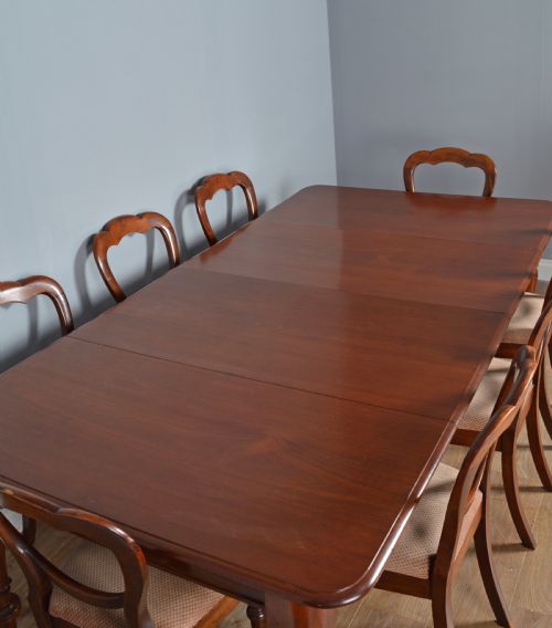 fig 1. Early Victorian extending dining table and 8 victorian chairs