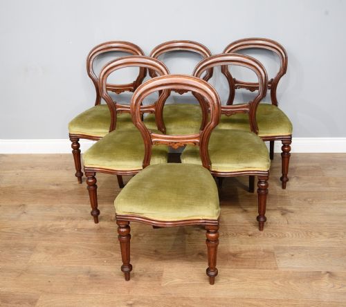 Set of Six Victorian Mahogany Dining Chairs