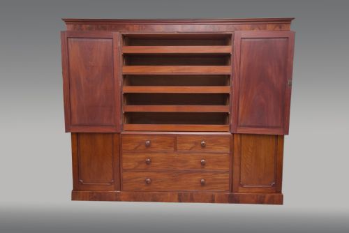 fig 1. Large Georgian mahogany four door wardrobe