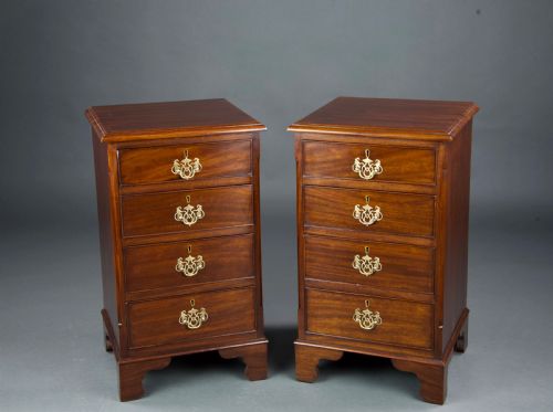 Pair of Georgian Style Mahogany Bedside Chests of Drawers