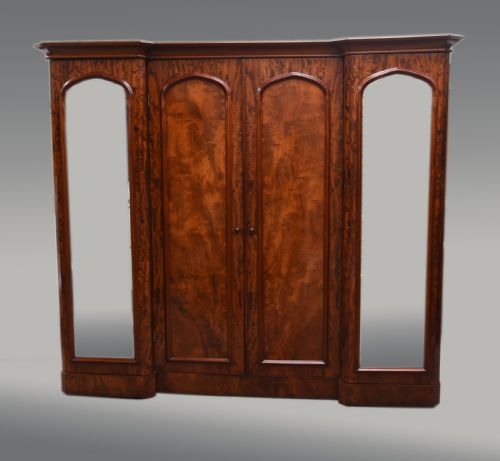 Victorian Four Door Mahogany Breakfront Compactum Wardrobe